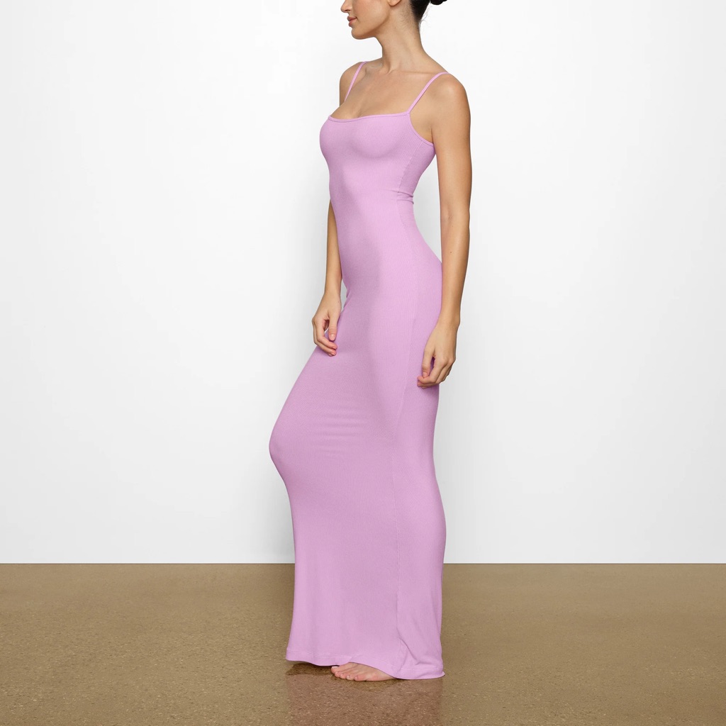 Skims Pink Strapless Bodycon Maxi Dress For Weddings